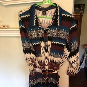 Robert Louis chevron dress with toed belt